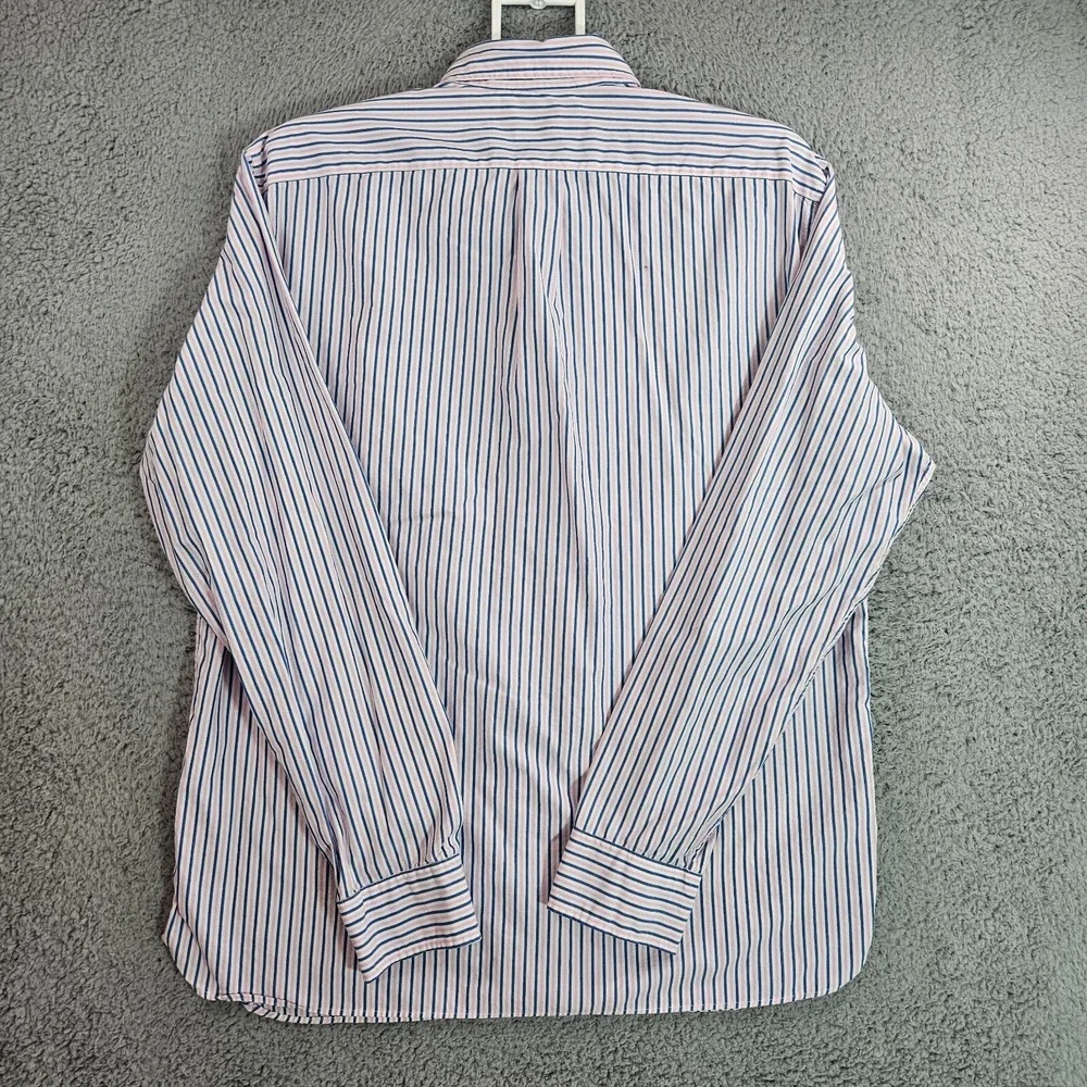 Lot of 2 - XL Men Shirt Button Up Long Sleeve  J Crew Slim Striped + Chaps Green